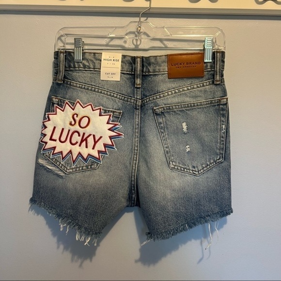 Lucky Brand High Rise Cut Off Jean Shorts - Picture 6 of 10